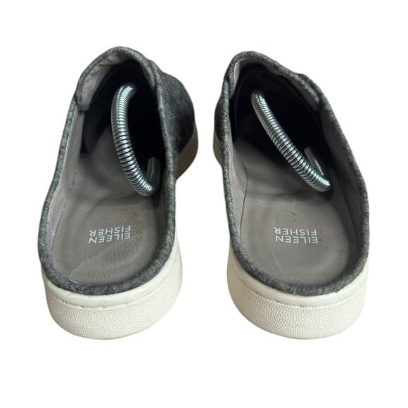 EILEEN FISHER News Felt Sneaker Gray Slides Slip On Women's Size 10 Casual EUC - Picture 4 of 6